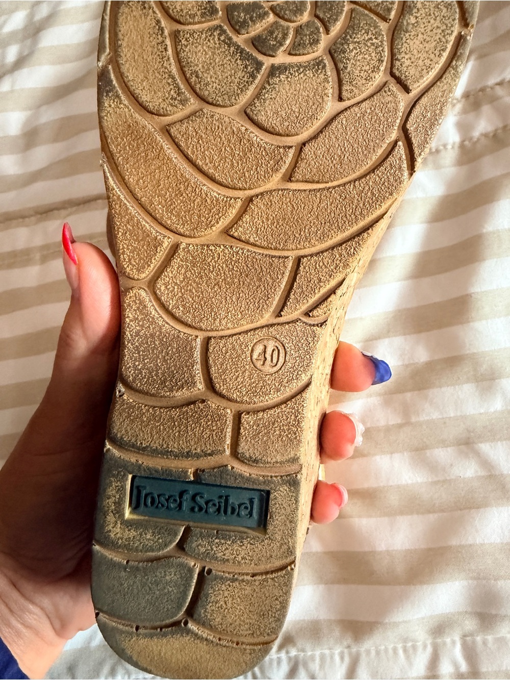 Josef Seibel Tan Leather Woven Slide Sandals - Picture 4 of 4